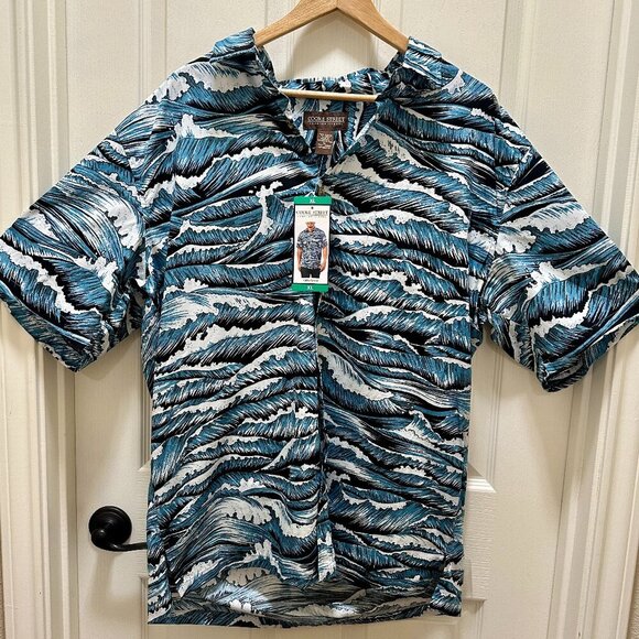 New Cooke Street Shirt Men's Size XL Ocean Waves Hawaiian Islands Button Down - Picture 7 of 13
